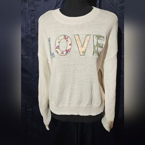 New Sincerely Jules LOVE Sweater Size XL